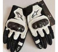 Shein Guantes de motocicleta para hombres y mujeres SMX-1 de cuero genuino con fibra de carbono, guantes para ciclismo, motocicleta, motocross, bicicleta, t