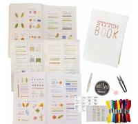 Shein Guía para principiantes de bordado y puntadas, Libro creativo de costura, Libro ilustrado de costura DIY, Kit de bordado y costura