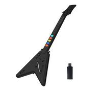 Shein Guitarra inalámbrica DOYO para PS4, ideal para PC/PS3/PS4, juegos Guitar Hero 3/4/5 y Rock Band 1/2, guitarra de juguete Guitar Hero (negra)