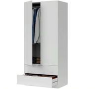 Shein Habitdesign Armario de 2 Puertas y 2 conos abado en Color Blanco Artik Medidas: 81 cm Ancho x 180 cm (Alto) x 52 cm (Fondo)