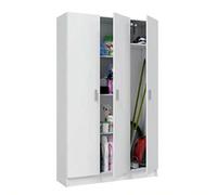 Shein Habitdesign Armario Multiusos 3 Puertas 4 Estantes 180x109x37 AltoxAnchoxFondo Color Blanco Mate