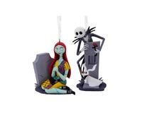 Shein Hallmark Disney Tim Burton's The Nightmare Before Christmas Jack Skellington and Sally Adornos de Navidad, juego de 2