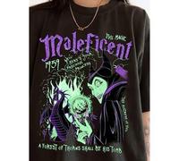 Shein Halloween T-shirt - Women'S Black Retro Graffiti T-Shirt- Villains Graphic Tee with Neon Green& Purple Design, Comfort Color Casual Summer Top, Tr