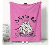 Shein Halloween-Thema Flanelldecke mit lustigem Let's Go Ghoul-Design - Weich, Plüschig und kugelbeständig, perfekt für den Innenbereich, Camping, Reisen un