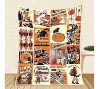 Shein Halloween-Themed Weiche Flanelldecke - Spooky Pumpkin & Haunted House Design, All-Season Cozy Throw für Home Decor, Maschinenwaschbares Geschenk für H