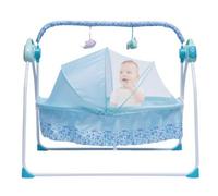 Shein Hamaca eléctrica Premium azul, 5 velocidades + 4 niveles de temporizador (8-60 min), tubo de ABS y acero, independiente, mecedora con funda de tela, p