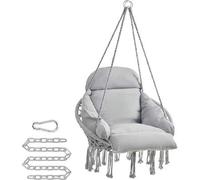 Shein Hamaca Silla, Silla Colgante, Cojín Grande y Grueso, Boho para Dormitorio, Balcón, Jardín, Sala de Estar, Soporta hasta 120 kg, Incluyen Accesorios, G