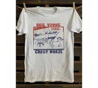Shein Hand-Painted Pelican Men'S Neil Young Letter Print Short-Sleeve Round Neck T-Shirt