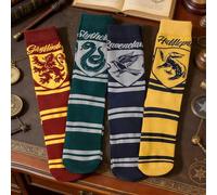 Shein Harry Potter 1/4 pares de calcetines transpirables, calcetines de estilo academia vintage hasta la rodilla con diseño de la casa de Hogwarts, regalo p