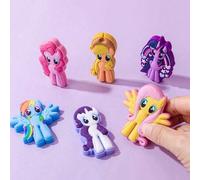 Shein Hasbro My Little Pony Borrador con licencia oficial 6 piezas Twilight Sparkle, Apple Jack, Rainbow Dash, Rarity, Fluttershy, Pinkie Pie Personaje de p