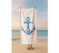 Shein HECHA EN TURKEY - Toalla de playa 100% algodón súper absorbente - toalla de terry grande de 90x150 cm - suave, de secado rápido, ligera y duradera - i