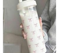 Shein Hecho de plástico de alta calidad, esta botella de agua es inodora y apta para uso diario con todo tipo de bebidas. El material es resistente a golpes