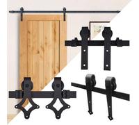 Shein Herraje para puerta corredera 363 cm - 12 FT/ 200 cm - 6,6 FT/ 183 cm - 6 FT/ 152 cm - 5 FT/ 244 cm - 8 FT, riel para puerta corredera hasta 200 kg, s