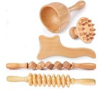 Shein Herramientas de masaje de madera, masajeador corporal completo, masajeador de mano, masajeador de piernas, masajeador de hombros, herramienta de masaj