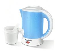 Shein Hervidor de Agua Eléctrico Compacto de 0,6 Litro, 650 W de Potencia, Base 360º, Doble Sistema de , Incluye Dos Tazas y Dos Cucharas, Plástico