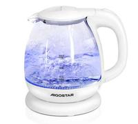 Shein Hervidor de Agua Eléctrico de Cristal, 1L, Hervidores Eléctrico con Iluminación LED, Sistema de Protección Contra la Ebullición en Seco, Base 360º, 22