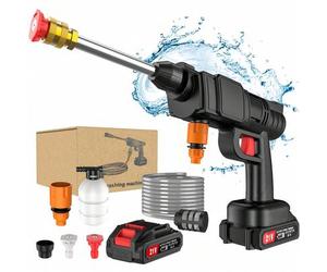 Shein Hidrolavadora inalámbrica de alta presión de 30 bar, pistola de agua pulverizada para lavado de autos, 1000 W, para batería Makita de 21 V