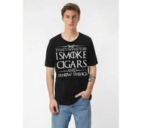 Shein High-quality materials high-quality men's crew-neck T-shirts, that's what I do, I smoke cigars, I know things. Quality T-shirt Fun men's short sleeve