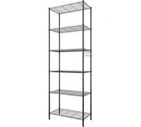 Shein Himimi - 6 estantes, estantería de cocina, de metal, con ganchos laterales, cromado, 54 X 29 X 160 cm, plateado