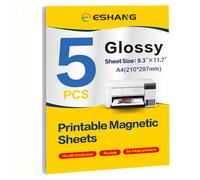 Shein Hojas magnéticas imprimibles tamaño A4 de 5 hojas, papel fotográfico brillante de impresión por inyección de tinta magnético flexible