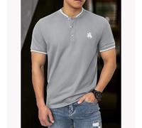 Shein Hombres Camisa polo figura & con estampado de caballo ribete de rayas
