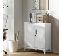 Shein HOMCOM Armario Archivador Metálico Armario de Oficina con 2 Puertas Cerradura Estante Fácil Montaje Archivador para Oficina Estudio Garaje Sala de Est