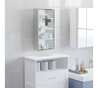Shein HOMCOM Armario Botiquín de Acero Inoxidable de Primeros de 4 Niveles Auxilios para Medicinas 60x30x12 cm Plateado