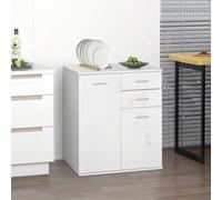Shein HOMCOM Armario Gabinete Consola Aparador Buffet Mueble Organizador de Almacenaje Multiusos de Comedor Salón con Puertas y Cajones 71x35x76cm