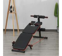 Shein HOMCOM Banco Abdominales Plegable Ajustable en Altura con Soporte Poplíteo Regulable Ideal Hogar y Gimnasio 137x51x50-66 cm Negro