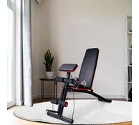 Shein HOMCOM Banco de Pesas Banco de MusculaciÃ³n Respaldo Inclinable de 7 Niveles y 2 Cuerdas para Entrenamiento Completo Banco Abdominales Gimnasia en Cas