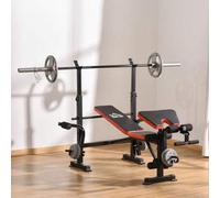 Shein HOMCOM Banco de Pesas Multifuncional tipo Banco de Musculación con Respaldo Ajustable Carga 150kg Acero