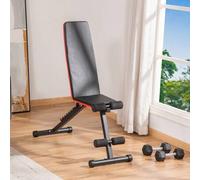 Shein HOMCOM Banco de Pesas Plegable 2 en 1 Banco de Musculación de Acero con Altura Ajustable Respaldo Inclinable en 7 Posiciones para Entrenamiento en Hog