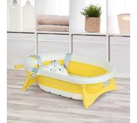 Shein HOMCOM Bañera Plegable para Bebé Recién Nacido hasta 3 Años 81,5x50,5x23,5 cm con Tapón Termosensible Cojín y Almohadillas Antideslizantes