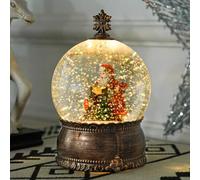 Shein HOMCOM Bola de Nieve Navidad con Música y Luces Bola de Nieve con Escena de Papá Noel y Niño para Decoración Navideña Regalo de Fiesta Bronce