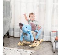 Shein HOMCOM Caballito Balancín con Ruedas Forma de Elefante Caballo Balancín para Bebés de +18 Meses con Músicas Infantiles y Cinturón de Protección Carga