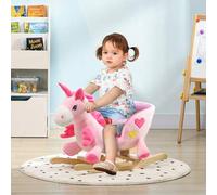 Shein HOMCOM Caballito Balancín para Bebés 18-36 Meses Caballo Balancín en Forma de Unicornio con Música Cinturón de Protección Manillar y Reposapiés Carga