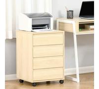 Shein HOMCOM Cajonera de Oficina con 4 Cajones Cajonera de Escritorio con Ruedas Archivador Móvil para Estudio 46x40x65 cm