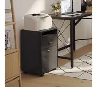 Shein HOMCOM Cajonera de Oficina MÃ³vil con CajÃ³n y Gabinete Mueble Archivador con Ruedas Soporte de Impresora para Estudio 40x35x60 cm Negro