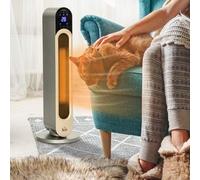 Shein HOMCOM Calefactor Cerámico de Torre 1100/2200W Calentador Vertical con Mando a Distancia Pantalla LED Temporizador de 12H Termostato 3 Modos y Oscilac
