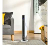 Shein HOMCOM Calefactor Cerámico de Torre 1100/2200W con Mando a Distancia Pantalla LED 3 Modos de Viento Termostato Temporizador y 65° Oscilación para 25 m