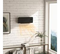 Shein HOMCOM Calefactor Eléctrico de Pared Calefactor de Baño 1000W/2000W con Función de Oscilación Mando a Distancia Temporizador Protección contra Sobreca