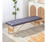 Shein HOMCOM Camilla de Masaje Plegable Mesa de Masaje Portátil con Reposacabezas Marco de Madera Camilla Fisioterapia con Altura Regulable y Bolsa de Trans