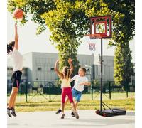 Shein HOMCOM Canasta de Baloncesto Ajustable de 205-261 cm Aro de Baloncesto con Soporte de Acero Base Rellenable y 2 Ruedas de Transporte para Niños y Adul
