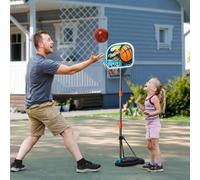 Shein HOMCOM Canasta de Baloncesto para Niños Aro Baloncesto con Soporte Altura Ajustable y Base Rellenable Incluida Interior y Exterior 32x65x126-158 cm