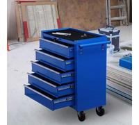 Shein HOMCOM Carro Caja de Herramientas Taller Movil con 5 Cajones 4 Ruedas Chapa de Acero