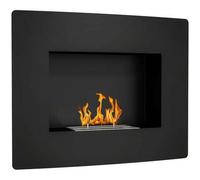 Shein HOMCOM Chimenea de Bioetanol de Pared Estufa de Bioetanol Curva con Tanque de 0,9 L Apagallamas de Acero Inoxidable Tiempo de Combustión 3,3H para Int
