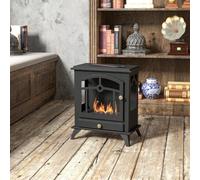 Shein HOMCOM Chimenea de Bioetanol Estufa de Bioetanol de Pie con Tanque de 1,2 L Apagallamas de Acero Inoxidable Tiempo de Combustión 3H para Interiores 20