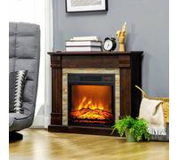 Shein HOMCOM Chimenea Eléctrica 1800W Calentador de Chimenea con Efecto de Llama Mando a Distancia Temporizador y Protección Sobrecalentamiento para Sala 30