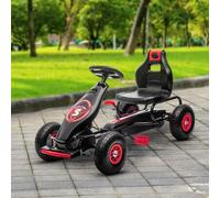 Shein HOMCOM Coche Infantil de Pedales Go Kart a Pedales para Niños de 5-12 Años con Asiento Ajustable Neumáticos Inflables Amortiguador y Freno de Mano Car