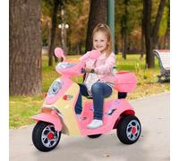 Shein HOMCOM Coche Triciclo Moto Eléctrica Infantil Correpasillos a Batería Niños +3 años 6V Metal + PP 108x51x75cm Rosa